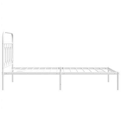 Metal Bed Frame with Headboard White 106x203 cm King Single Size Payday Deals