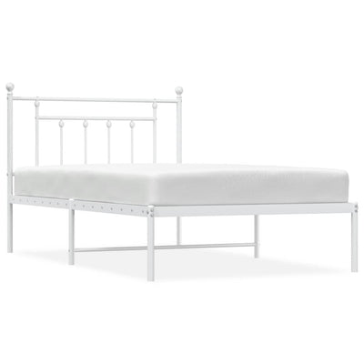 Metal Bed Frame with Headboard White 107x203 cm King Single Size Payday Deals