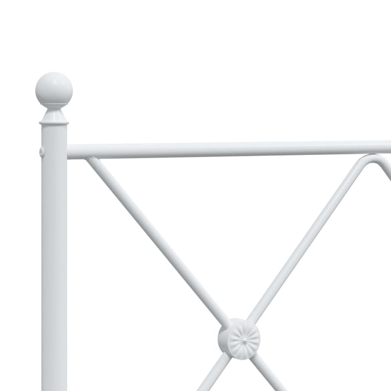 Metal Bed Frame with Headboard White 150x200 cm Payday Deals