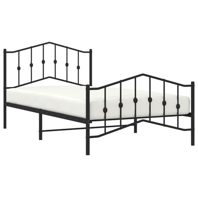 Metal Bed Frame without Mattress with Footboard Black 107x203 cm King Single Payday Deals
