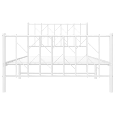 Metal Bed Frame without Mattress with Footboard White 107x203 cm King Single Payday Deals