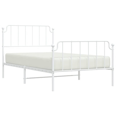 Metal Bed Frame without Mattress with Footboard White 107x203 cm King Single Payday Deals
