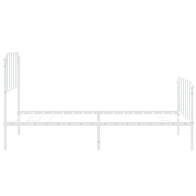 Metal Bed Frame without Mattress with Footboard White 107x203 cm King Single Payday Deals