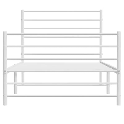 Metal Bed Frame without Mattress with Footboard White 107x203 cm King Single Payday Deals