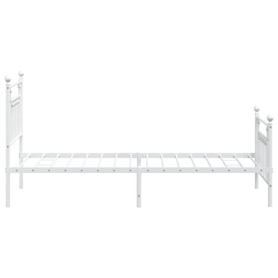 Metal Bed Frame without Mattress with Footboard White 90x190 cm Payday Deals