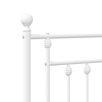 Metal Bed Frame without Mattress with Footboard White 90x190 cm Payday Deals