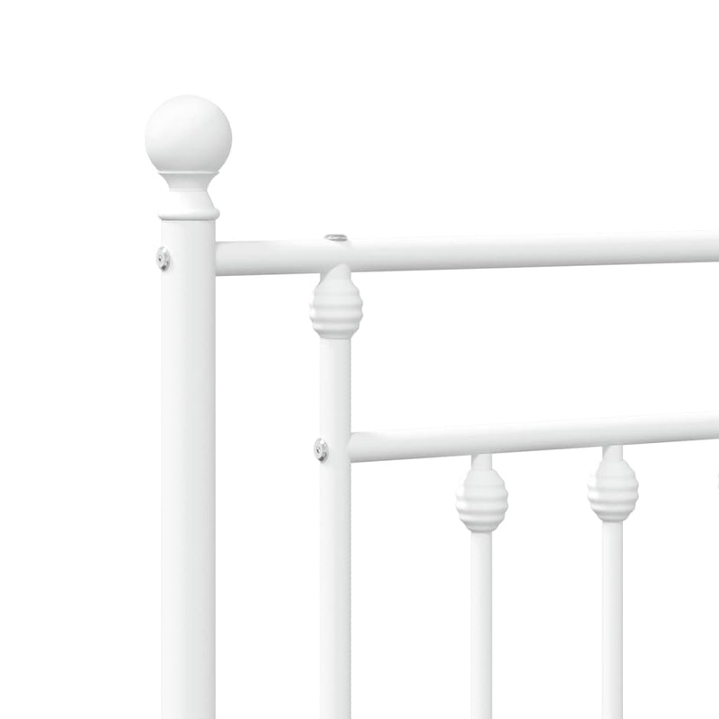 Metal Bed Frame without Mattress with Footboard White 90x190 cm Payday Deals