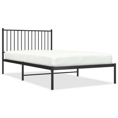 Metal Bed Frame without Mattress with Headboard Black 107x203 cm King Single Payday Deals