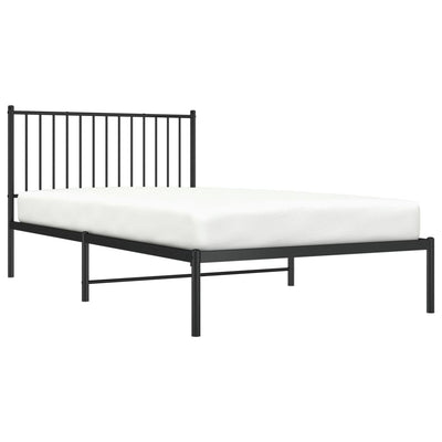 Metal Bed Frame without Mattress with Headboard Black 107x203 cm King Single Payday Deals