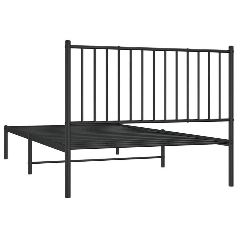 Metal Bed Frame without Mattress with Headboard Black 107x203 cm King Single Payday Deals