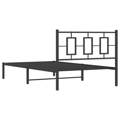 Metal Bed Frame without Mattress with Headboard Black 107x203 cm King Single Payday Deals