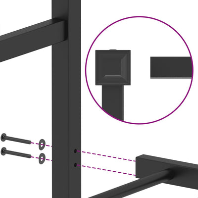 Metal Bed Frame without Mattress with Headboard Black 107x203 cm King Single Payday Deals