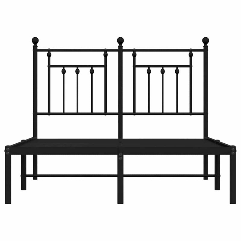 Metal Bed Frame without Mattress with Headboard Black 135x190 cm Payday Deals
