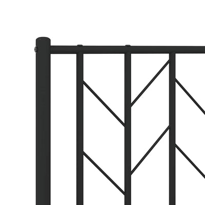 Metal Bed Frame without Mattress with Headboard Black 150x200 cm Payday Deals