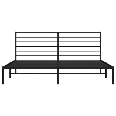 Metal Bed Frame without Mattress with Headboard Black 183x203 cm King Payday Deals
