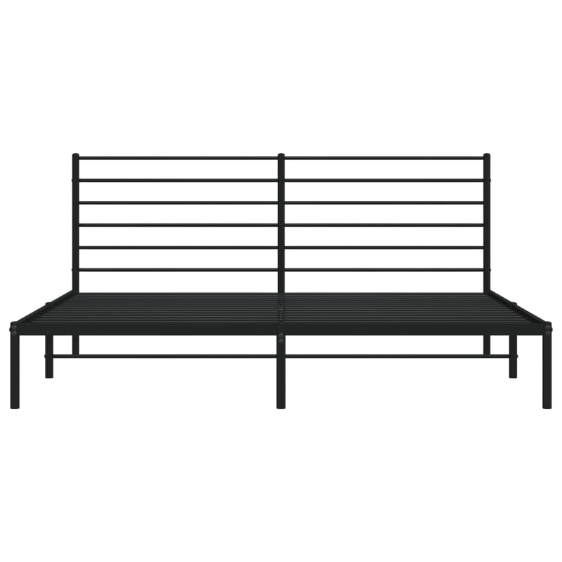 Metal Bed Frame without Mattress with Headboard Black 183x203 cm King Payday Deals