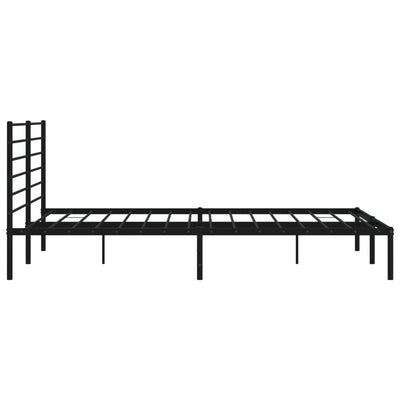 Metal Bed Frame without Mattress with Headboard Black 183x203 cm King Payday Deals