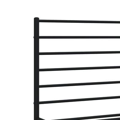 Metal Bed Frame without Mattress with Headboard Black 183x203 cm King Payday Deals