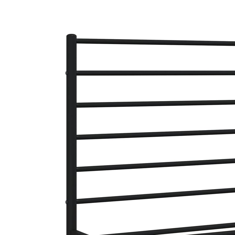 Metal Bed Frame without Mattress with Headboard Black 183x203 cm King Payday Deals