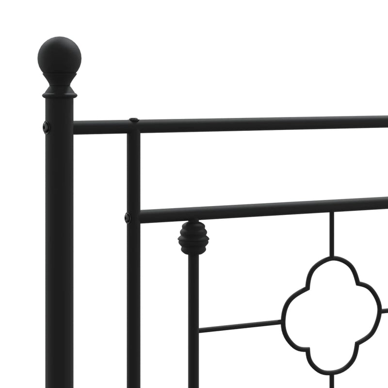 Metal Bed Frame without Mattress with Headboard Black 183x203 cm King Payday Deals