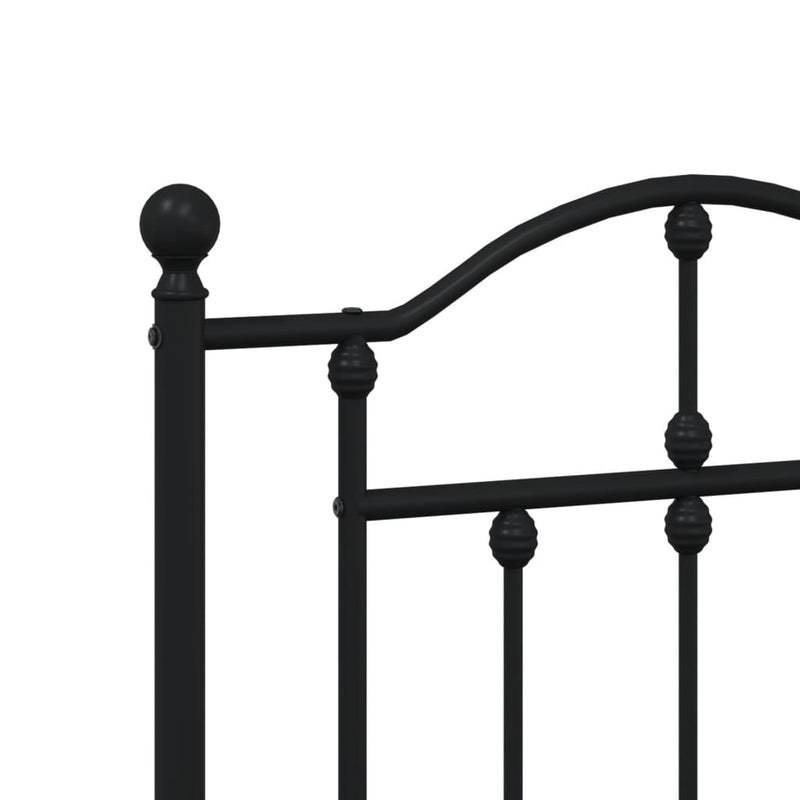 Metal Bed Frame without Mattress with Headboard Black 183x203 cm King Payday Deals