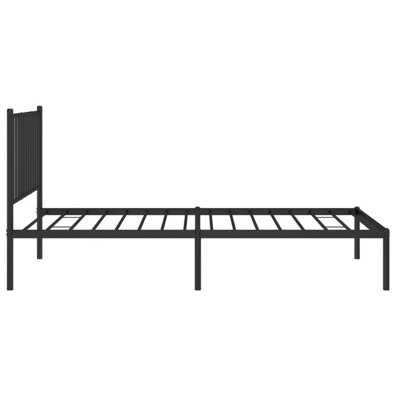 Metal Bed Frame without Mattress with Headboard Black 90x190 cm Payday Deals