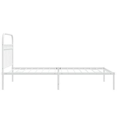 Metal Bed Frame without Mattress with Headboard White 107x203 cm King Single Payday Deals