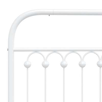 Metal Bed Frame without Mattress with Headboard White 107x203 cm King Single Payday Deals