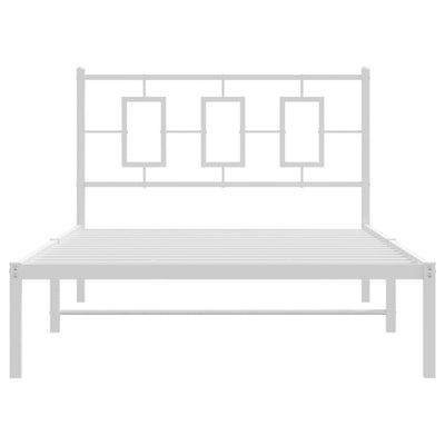 Metal Bed Frame without Mattress with Headboard White 107x203 cm King Single Payday Deals