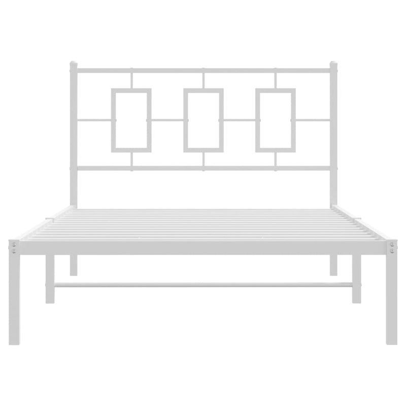 Metal Bed Frame without Mattress with Headboard White 107x203 cm King Single Payday Deals