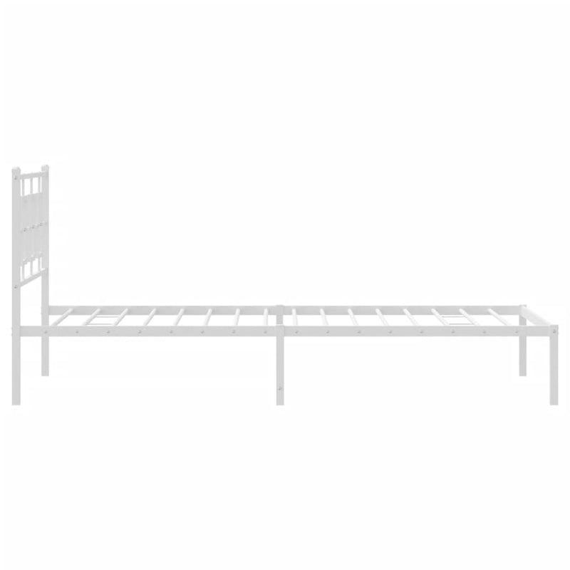 Metal Bed Frame without Mattress with Headboard White 107x203 cm King Single Payday Deals