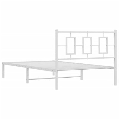 Metal Bed Frame without Mattress with Headboard White 107x203 cm King Single Payday Deals