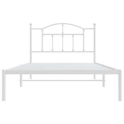 Metal Bed Frame without Mattress with Headboard White 107x203 cm King Single Payday Deals