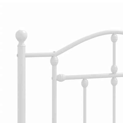Metal Bed Frame without Mattress with Headboard White 107x203 cm King Single Payday Deals