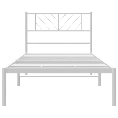 Metal Bed Frame without Mattress with Headboard White 107x203 cm King Single Payday Deals