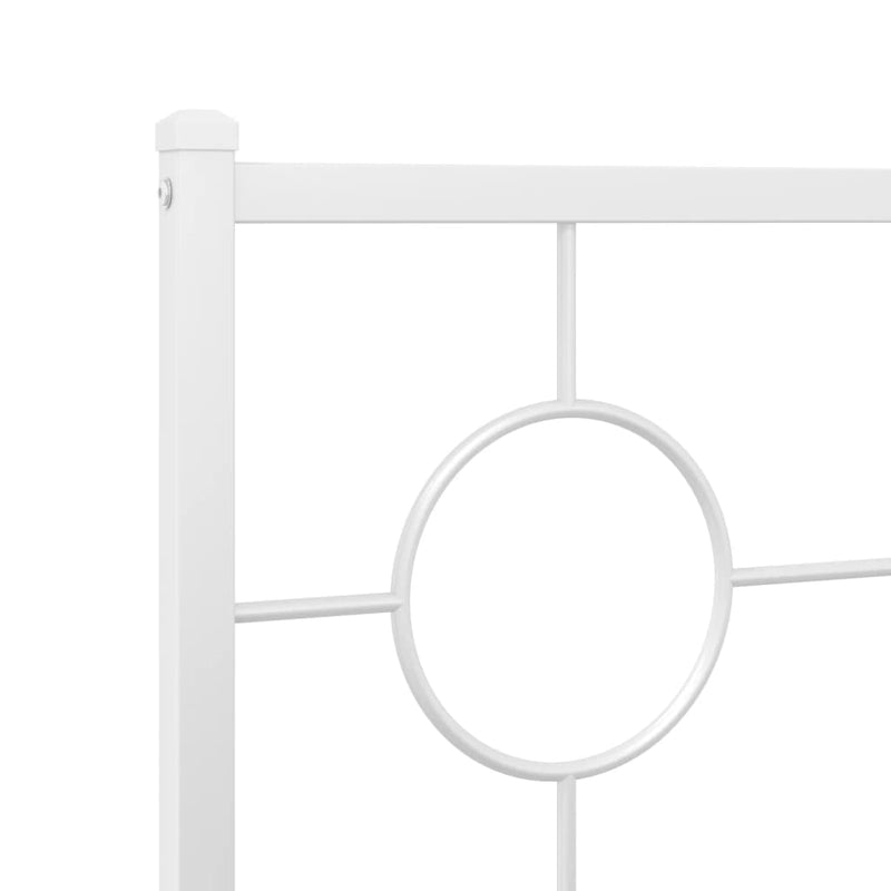 Metal Bed Frame without Mattress with Headboard White 135x190 cm Payday Deals