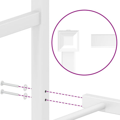 Metal Bed Frame without Mattress with Headboard White 135x190 cm Payday Deals