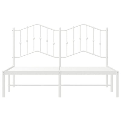 Metal Bed Frame without Mattress with Headboard White 135x190 cm Payday Deals