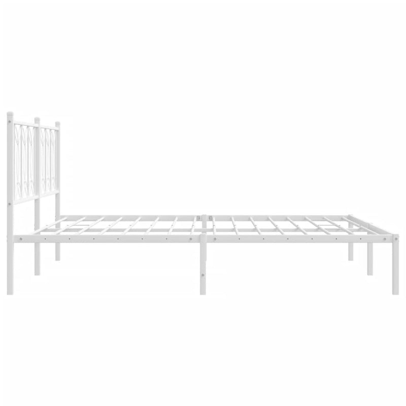 Metal Bed Frame without Mattress with Headboard White 183x203 cm King Payday Deals