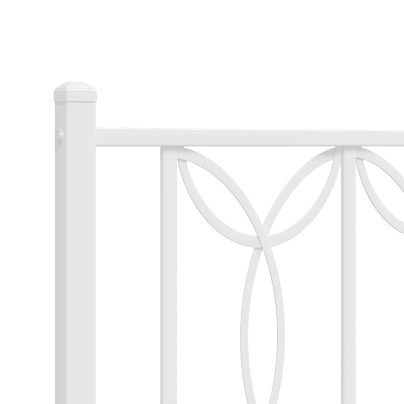 Metal Bed Frame without Mattress with Headboard White 183x203 cm King Payday Deals