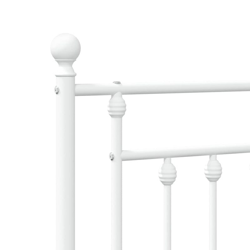 Metal Bed Frame without Mattress with Headboard White 183x203 cm King Payday Deals