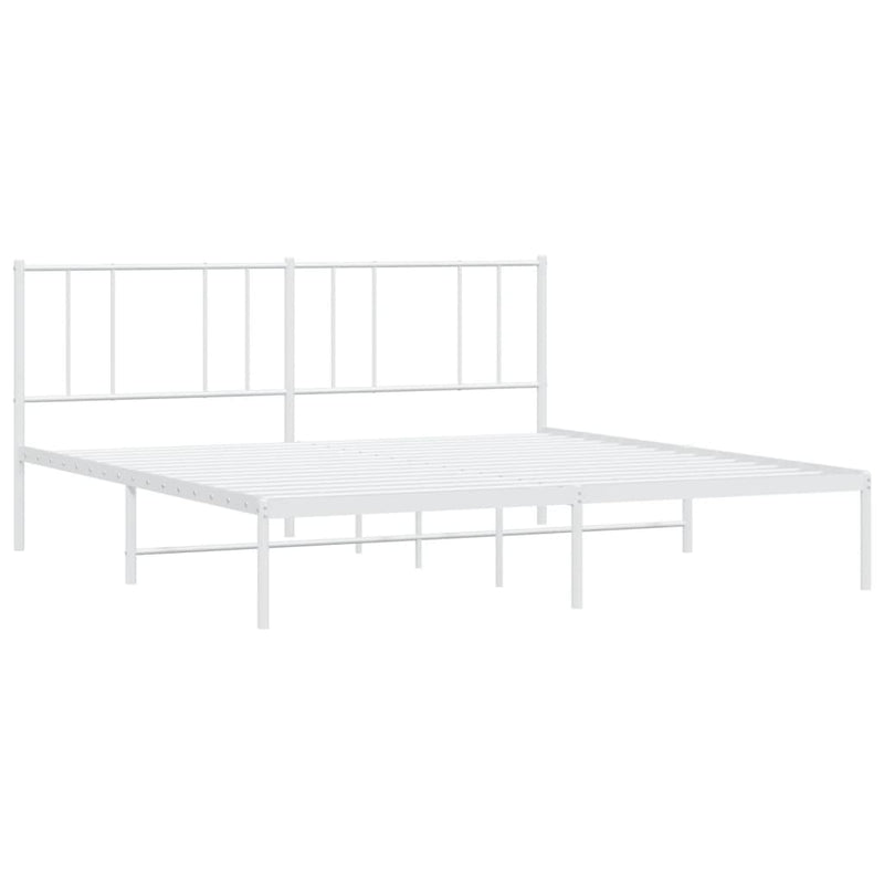 Metal Bed Frame without Mattress with Headboard White 183x203 cm King Payday Deals