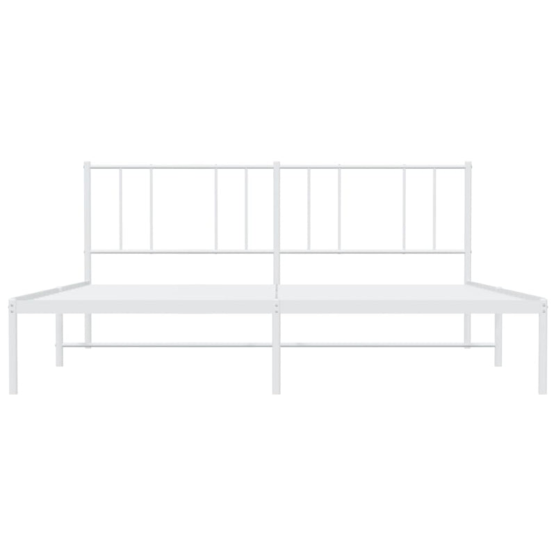 Metal Bed Frame without Mattress with Headboard White 183x203 cm King Payday Deals