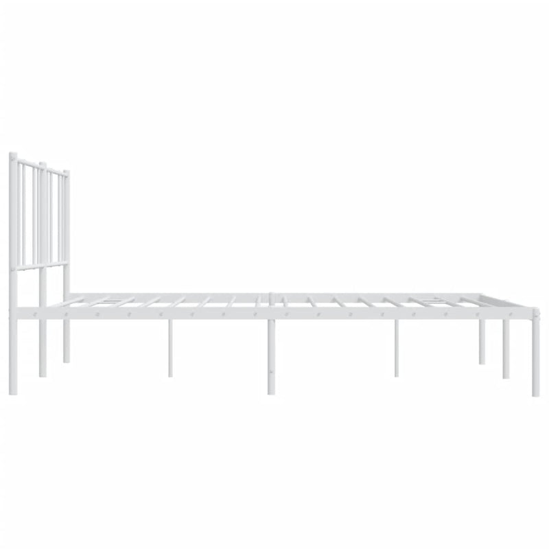 Metal Bed Frame without Mattress with Headboard White 183x203 cm King Payday Deals
