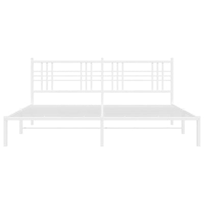 Metal Bed Frame without Mattress with Headboard White 183x203 cm King Payday Deals