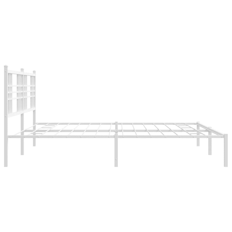 Metal Bed Frame without Mattress with Headboard White 183x203 cm King Payday Deals