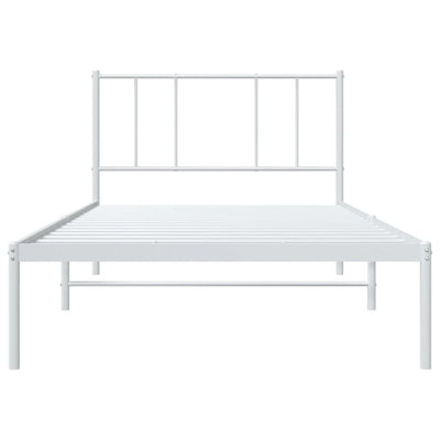Metal Bed Frame without Mattress with Headboard White 90x190 cm Payday Deals