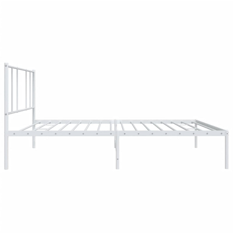 Metal Bed Frame without Mattress with Headboard White 90x190 cm Payday Deals