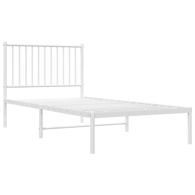 Metal Bed Frame without Mattress with Headboard White 90x190 cm Payday Deals