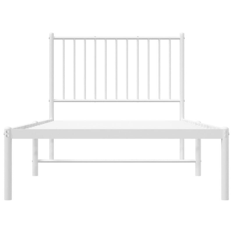 Metal Bed Frame without Mattress with Headboard White 90x190 cm Payday Deals